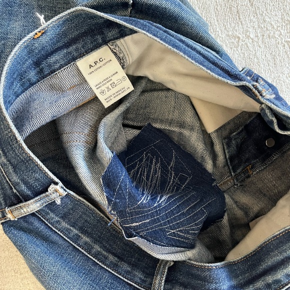 APC size 28 boyfriend cut style distressed straight leg denim jeans (fits 26/27) - Picture 5 of 8